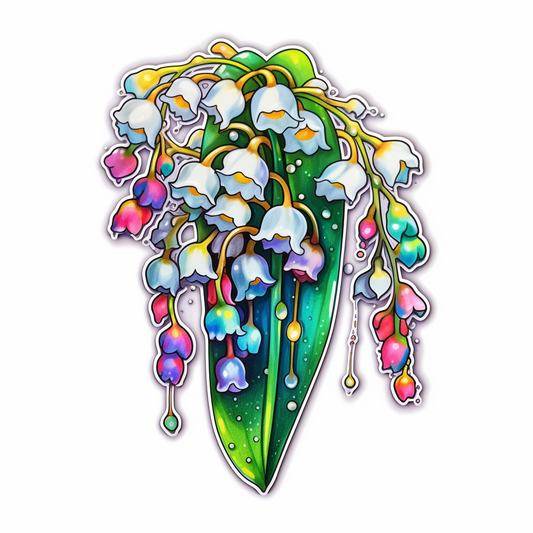 Lily of the valley Flower Vinyl Decal Sticker for Car, Laptop, Tumbler and more # 006090