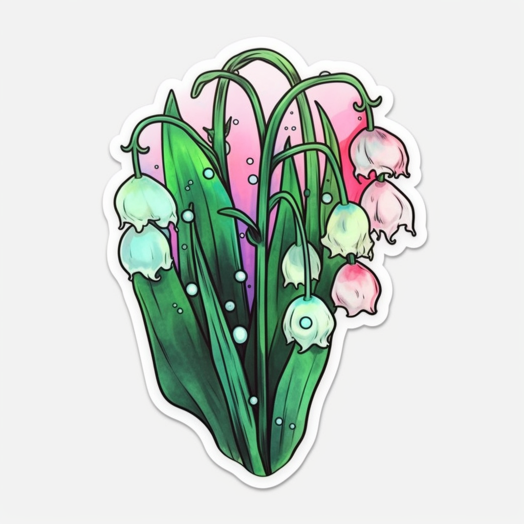 Lily of the valley Flower Vinyl Decal Sticker for Car, Laptop, Tumbler and more # 006155
