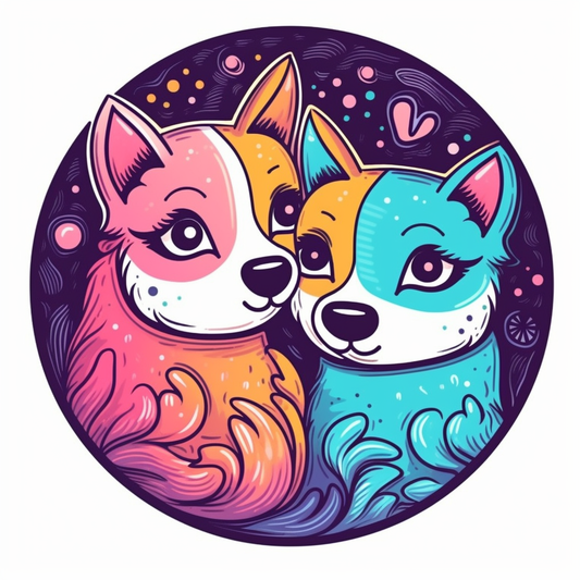Yin Yang Dog Vinyl Decal Sticker for Car, Laptop, Tumbler and more # 005602