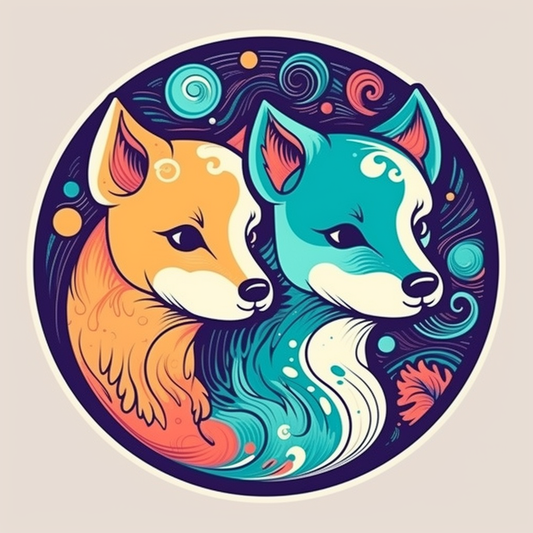 Yin Yang Dog Vinyl Decal Sticker for Car, Laptop, Tumbler and more # 005576