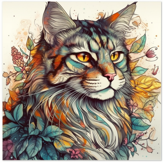 Maine Coon Cat Vinyl Decal Sticker for Car, Laptop, Tumbler and more # 004266