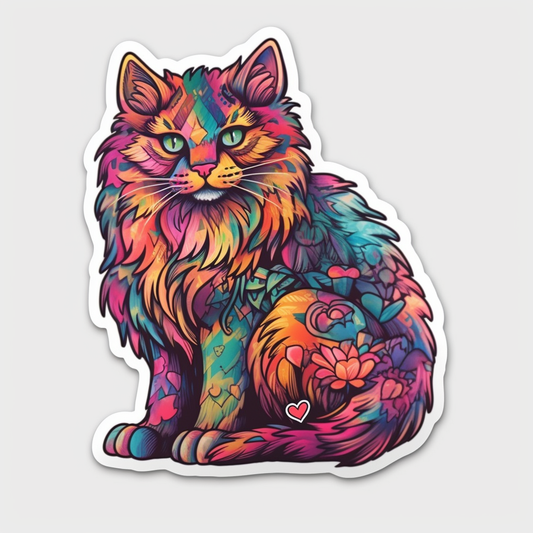 Maine Coon Cat Vinyl Decal Sticker for Car, Laptop, Tumbler and more # 004270