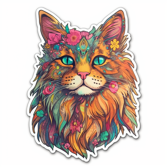 Maine Coon Cat Vinyl Decal Sticker for Car, Laptop, Tumbler and more # 004268