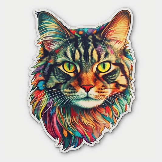 Maine Coon Cat Vinyl Decal Sticker for Car, Laptop, Tumbler and more # 004267