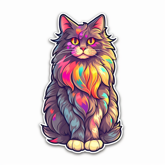 Maine Coon Cat Vinyl Decal Sticker for Car, Laptop, Tumbler and more # 004269