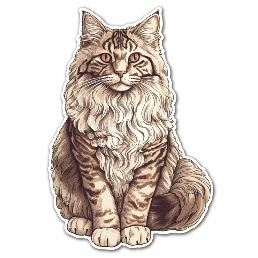 Maine Coon Cat Vinyl Decal Sticker for Car, Laptop, Tumbler and more # 004249