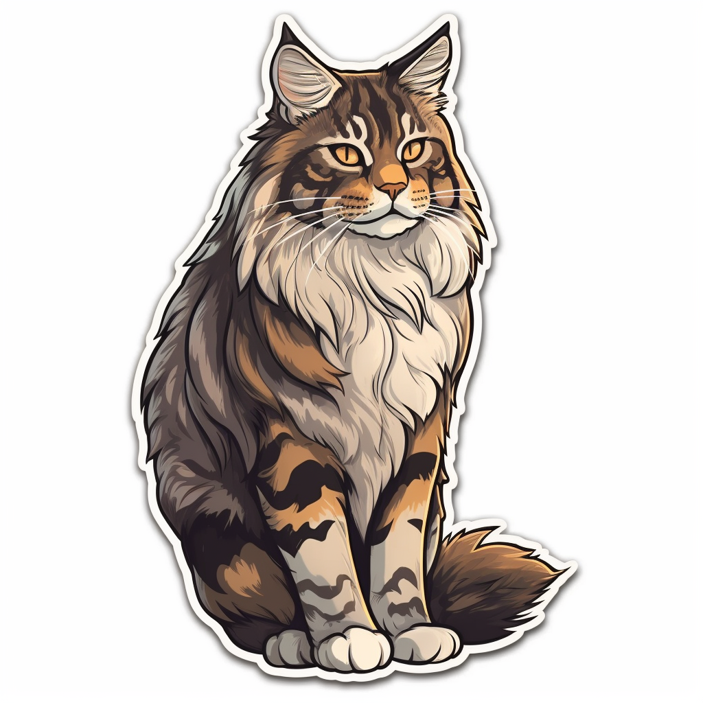 Maine Coon Cat Vinyl Decal Sticker for Car, Laptop, Tumbler and more # 004245