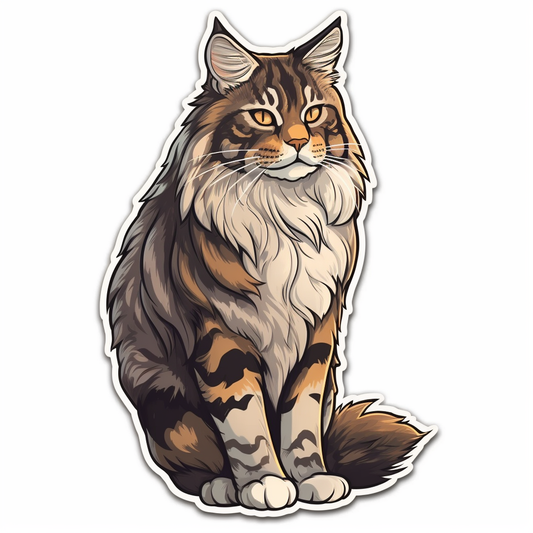 Maine Coon Cat Vinyl Decal Sticker for Car, Laptop, Tumbler and more # 004245