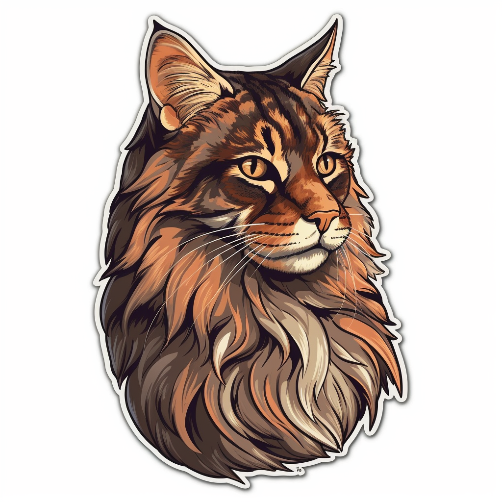 Maine Coon Cat Vinyl Decal Sticker for Car, Laptop, Tumbler and more # 004250