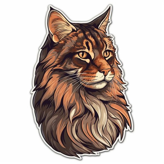 Maine Coon Cat Vinyl Decal Sticker for Car, Laptop, Tumbler and more # 004250