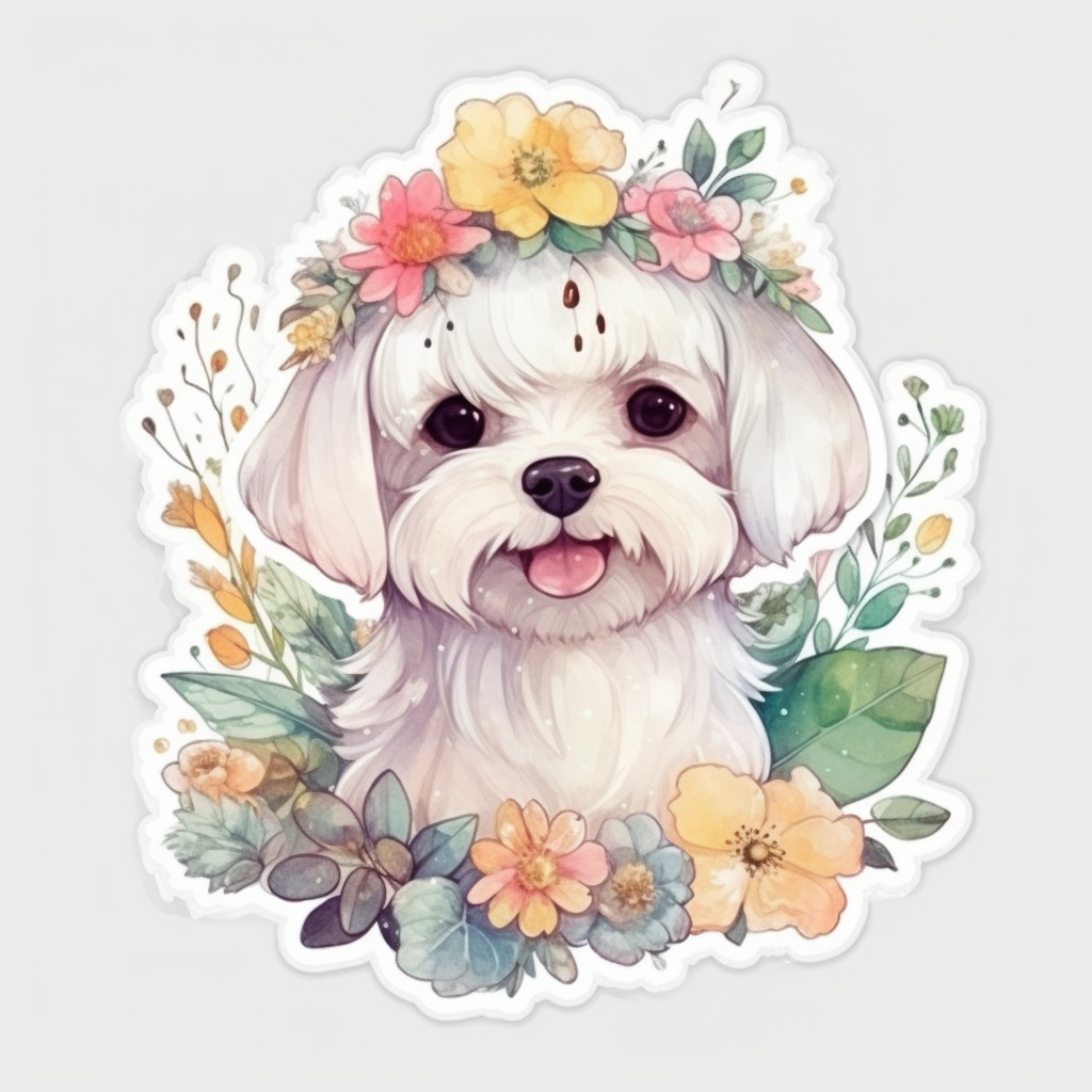 Maltese Dog Vinyl Decal Sticker for Car, Laptop, Tumbler and more # 007025