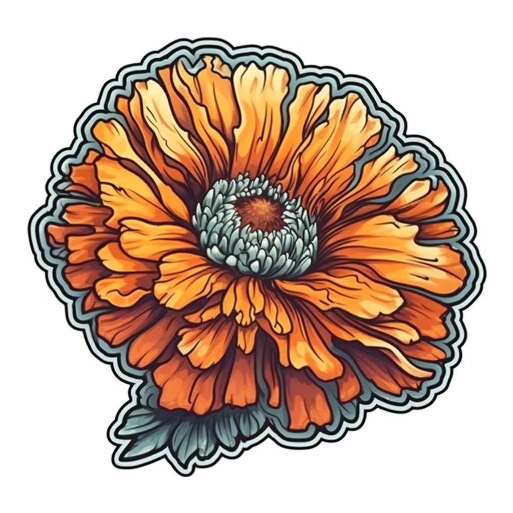 Marigold Floer Vinyl Decal Sticker for Car, Laptop, Tumbler and more # 006309