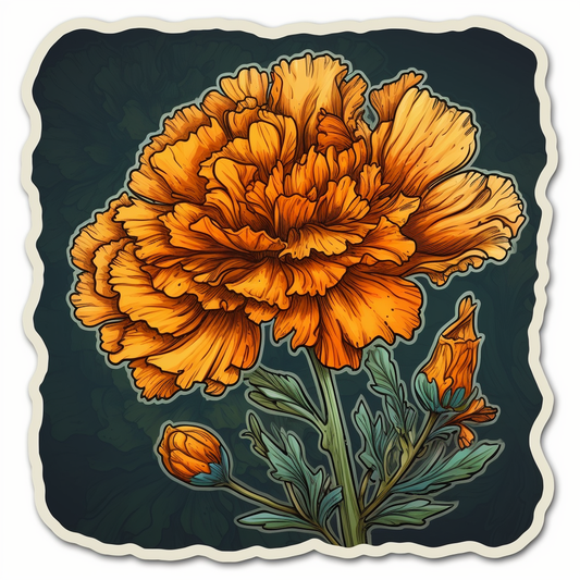Marigold Floer Vinyl Decal Sticker for Car, Laptop, Tumbler and more # 006327