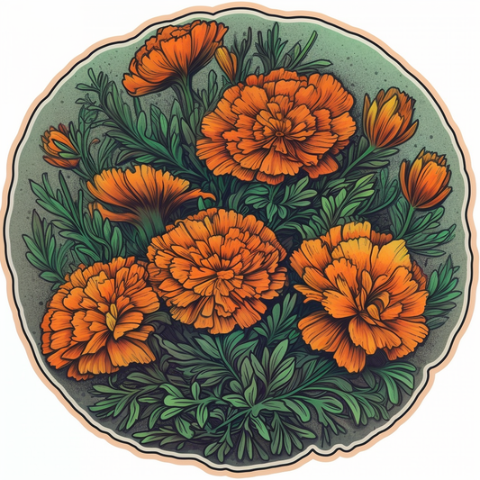Marigold Floer Vinyl Decal Sticker for Car, Laptop, Tumbler and more # 006339