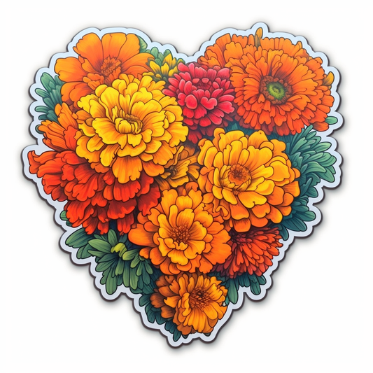 Marigold Floer Vinyl Decal Sticker for Car, Laptop, Tumbler and more # 006315
