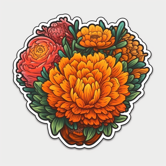 Marigold Floer Vinyl Decal Sticker for Car, Laptop, Tumbler and more # 006314