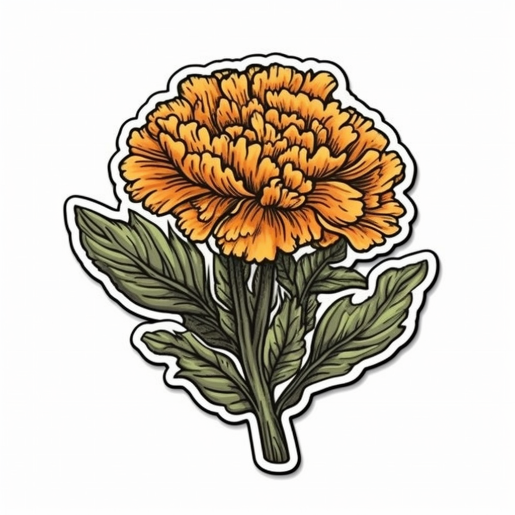 Marigold Floer Vinyl Decal Sticker for Car, Laptop, Tumbler and more # 006307