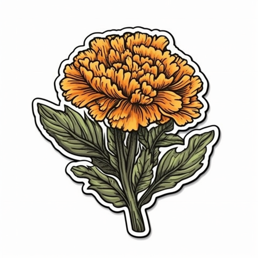 Marigold Floer Vinyl Decal Sticker for Car, Laptop, Tumbler and more # 006307