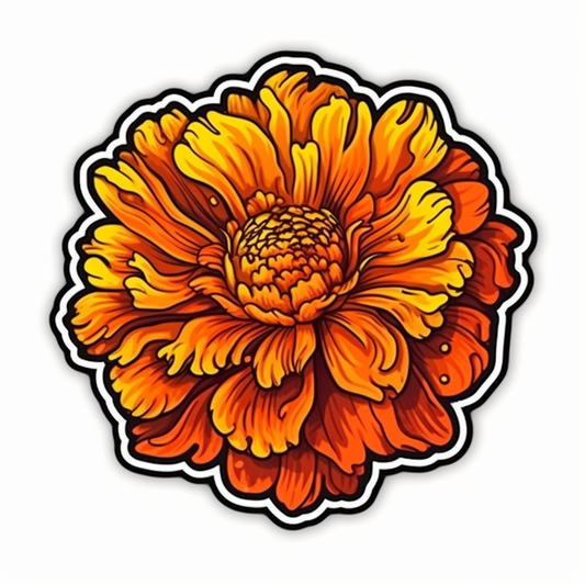 Marigold Flower Vinyl Decal Sticker for Car, Laptop, Tumbler and more # 006364