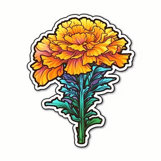 Marigold Flower Vinyl Decal Sticker for Car, Laptop, Tumbler and more # 006360