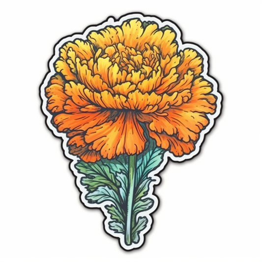 Marigold Flower Vinyl Decal Sticker for Car, Laptop, Tumbler and more # 006363