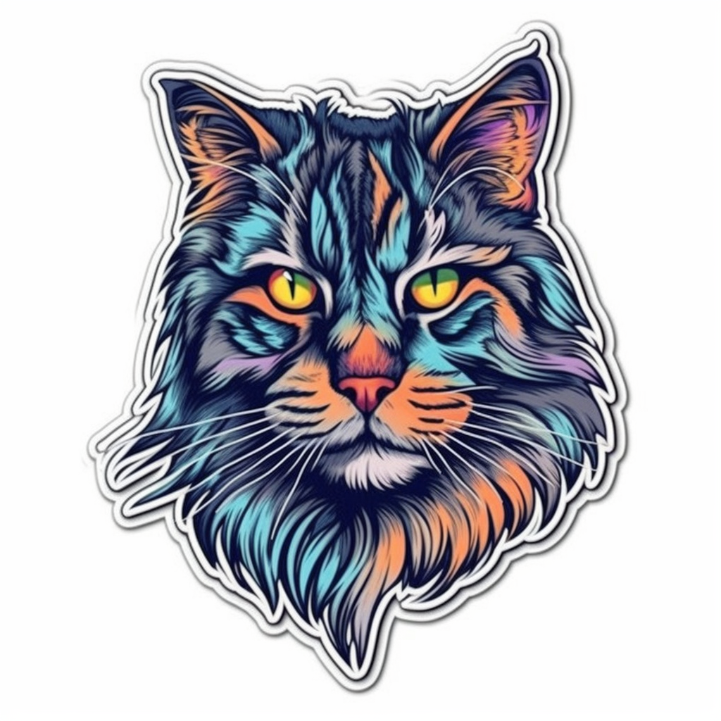 Norwegian Forest Cat Vinyl Decal Sticker for Car, Laptop, Tumbler and more # 007972
