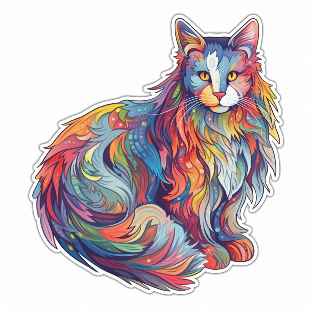 Norwegian Forest Cat Vinyl Decal Sticker for Car, Laptop, Tumbler and more # 007974