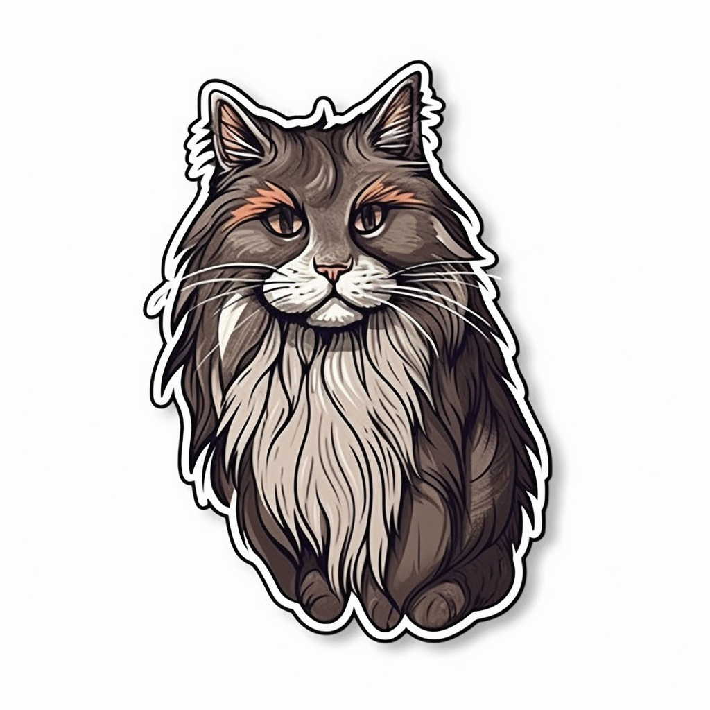 Norwegian Forest Cat Vinyl Decal Sticker for Car, Laptop, Tumbler and more # 007990