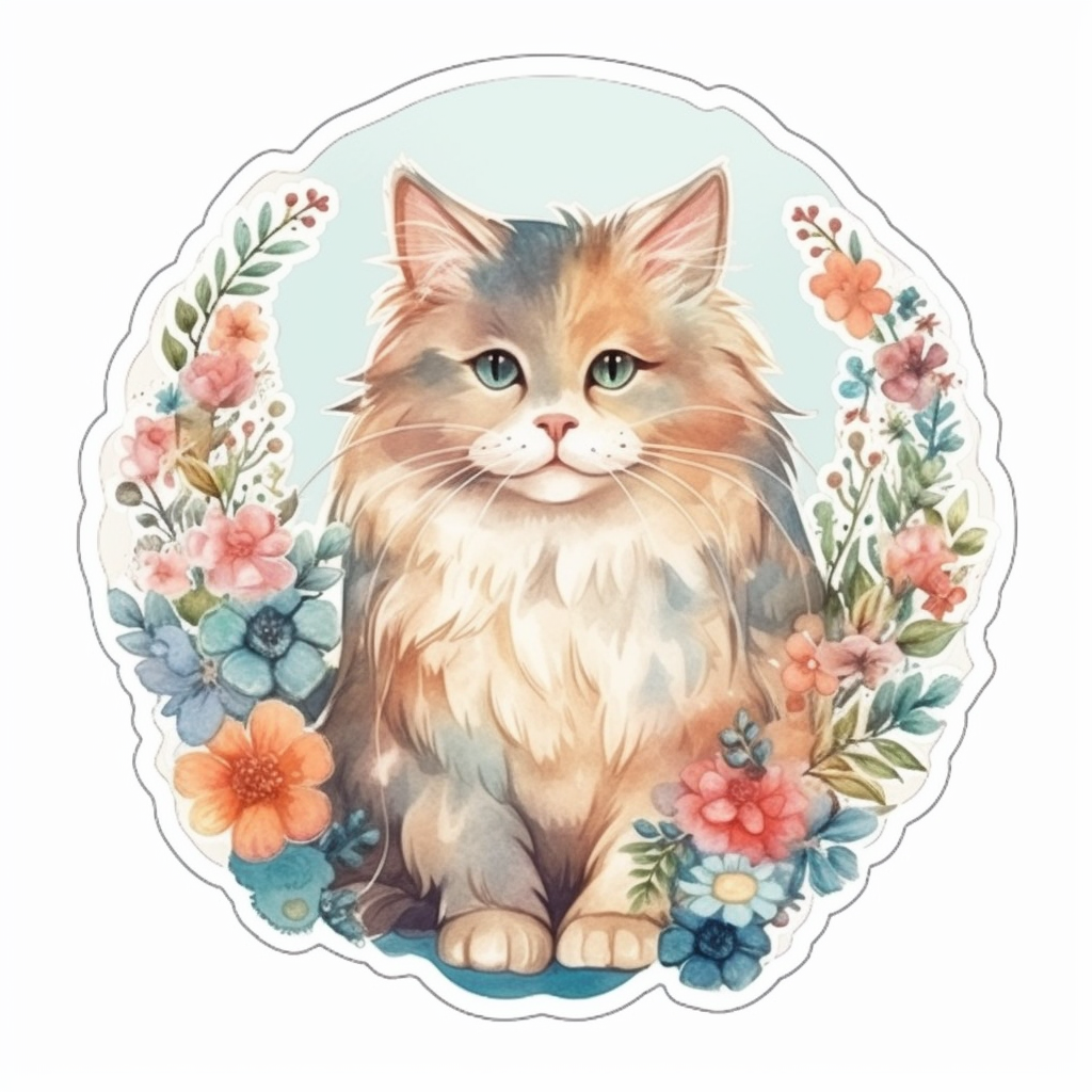Norwegian Forest Cat Vinyl Decal Sticker for Car, Laptop, Tumbler and more # 008010