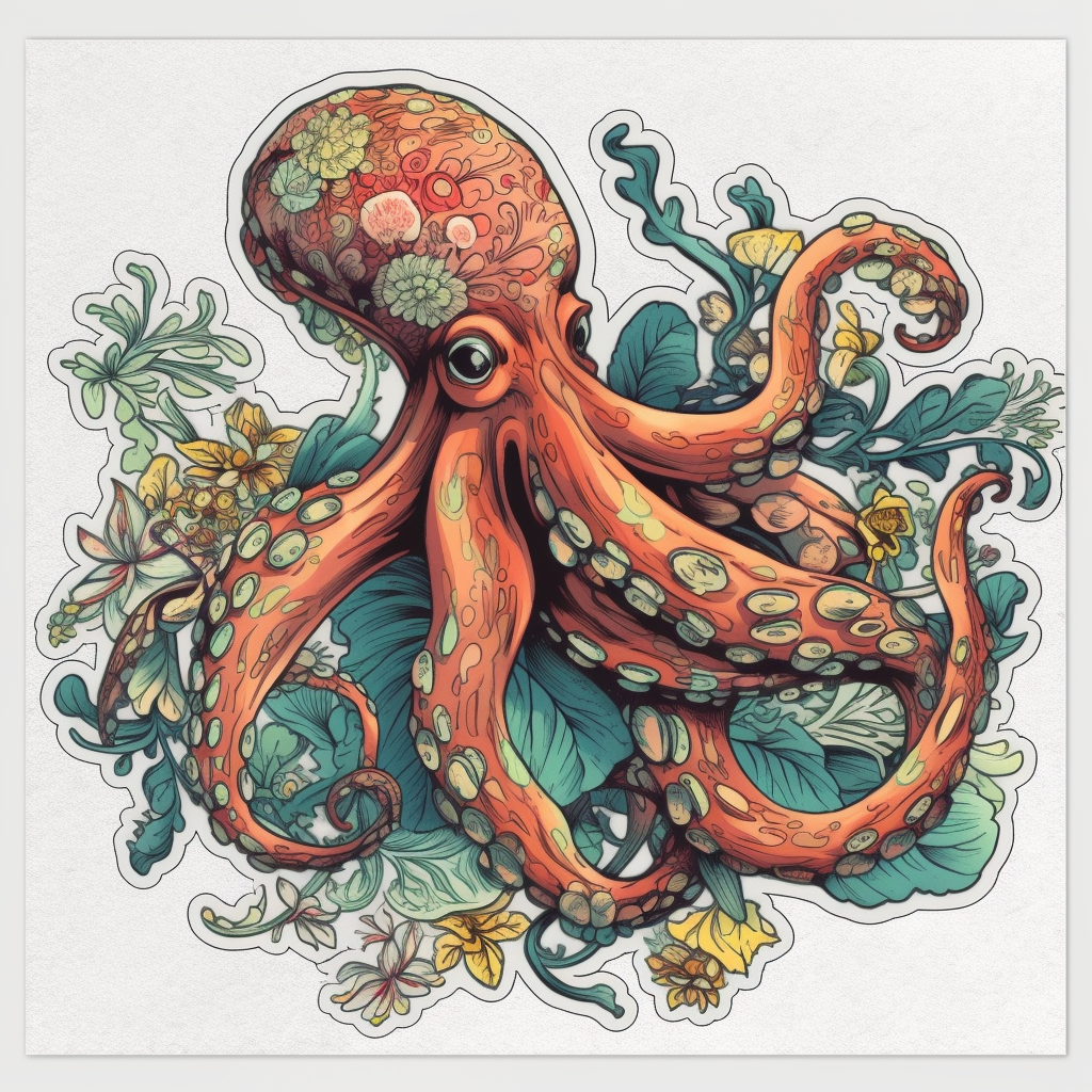 Octopus Vinyl Decal Sticker for Car, Laptop, Tumbler and more # 005826
