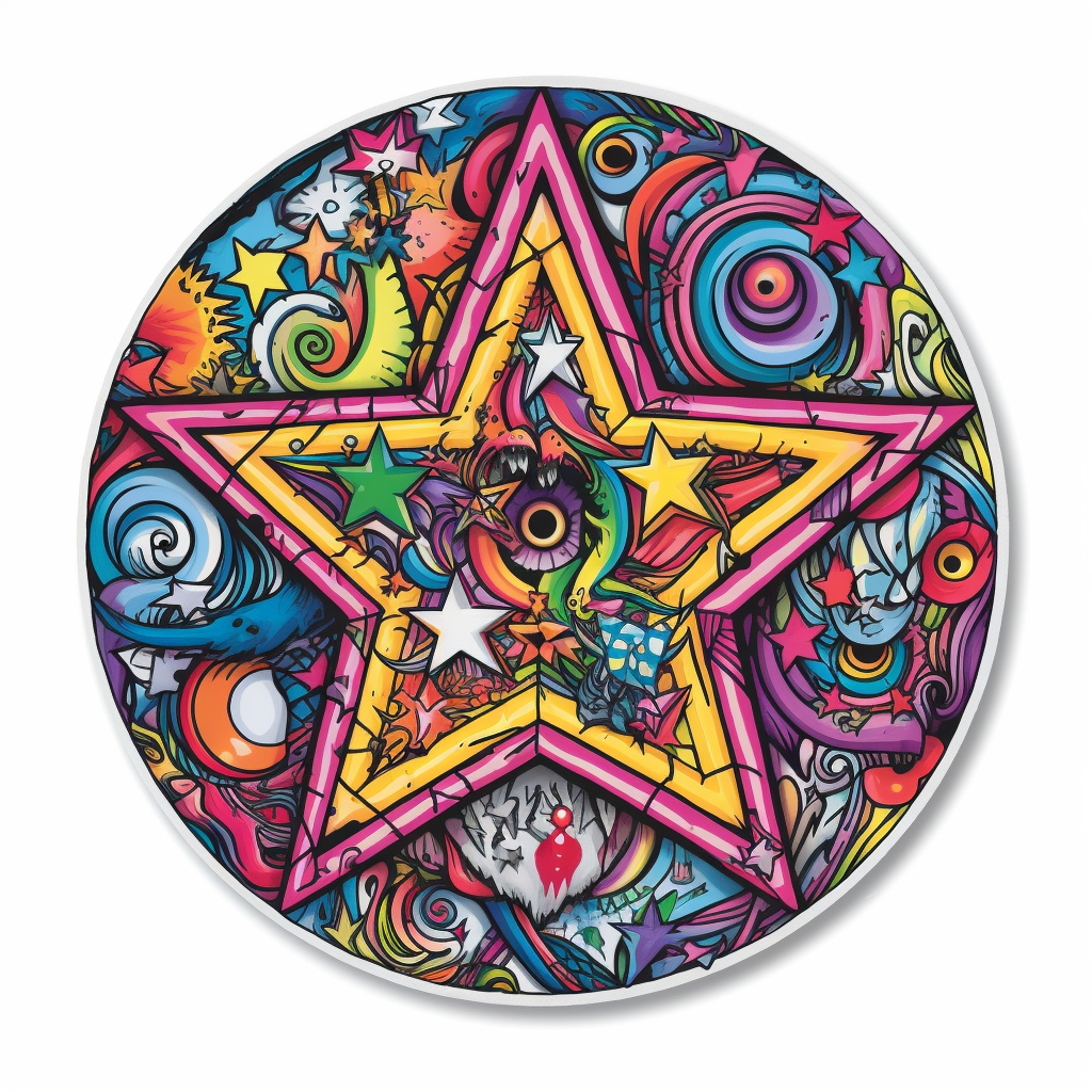 Pentagram A five-pointed star Vinyl Decal Sticker for Car, Laptop, Tumbler and more # 008360
