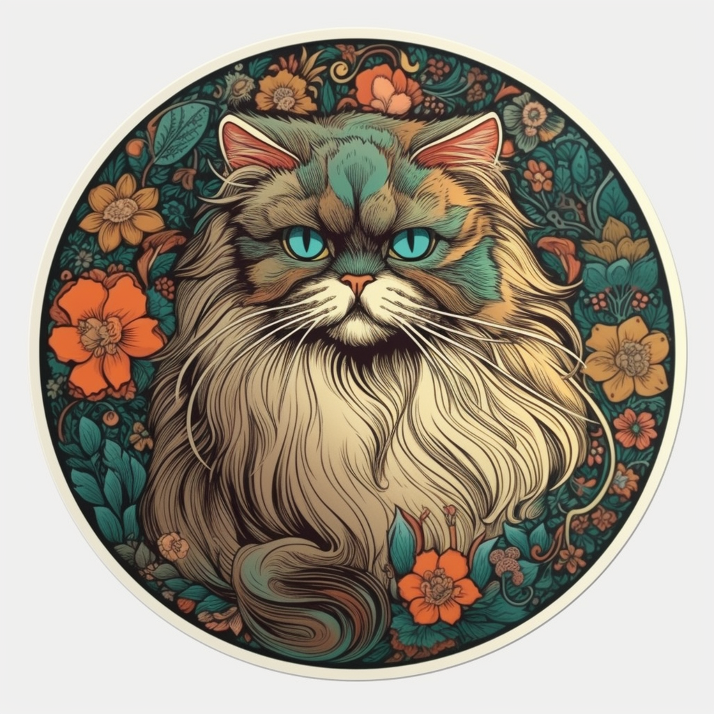 Persian Cat Vinyl Decal Sticker for Car, Laptop, Tumbler and more # 004205