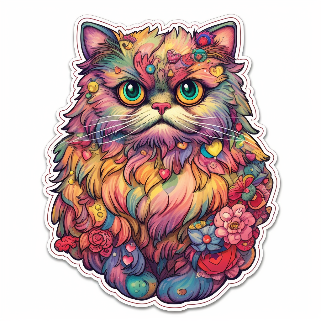 Persian Cat Vinyl Decal Sticker for Car, Laptop, Tumbler and more # 004213