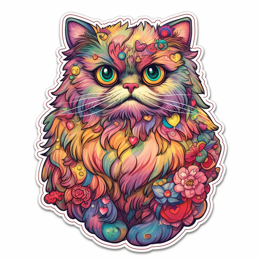 Persian Cat Vinyl Decal Sticker for Car, Laptop, Tumbler and more # 004213
