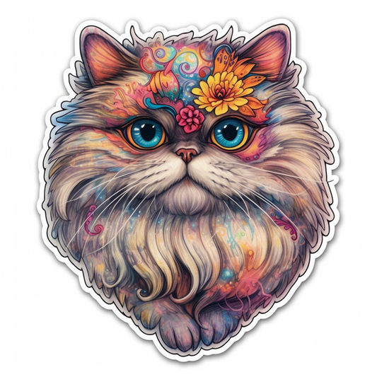 Persian Cat Vinyl Decal Sticker for Car, Laptop, Tumbler and more # 004212