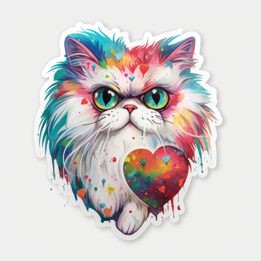Persian Cat Vinyl Decal Sticker for Car, Laptop, Tumbler and more # 004215