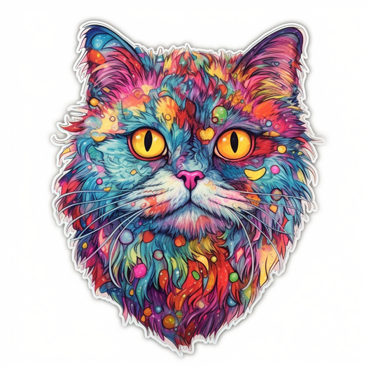 Persian Cat Vinyl Decal Sticker for Car, Laptop, Tumbler and more # 004214