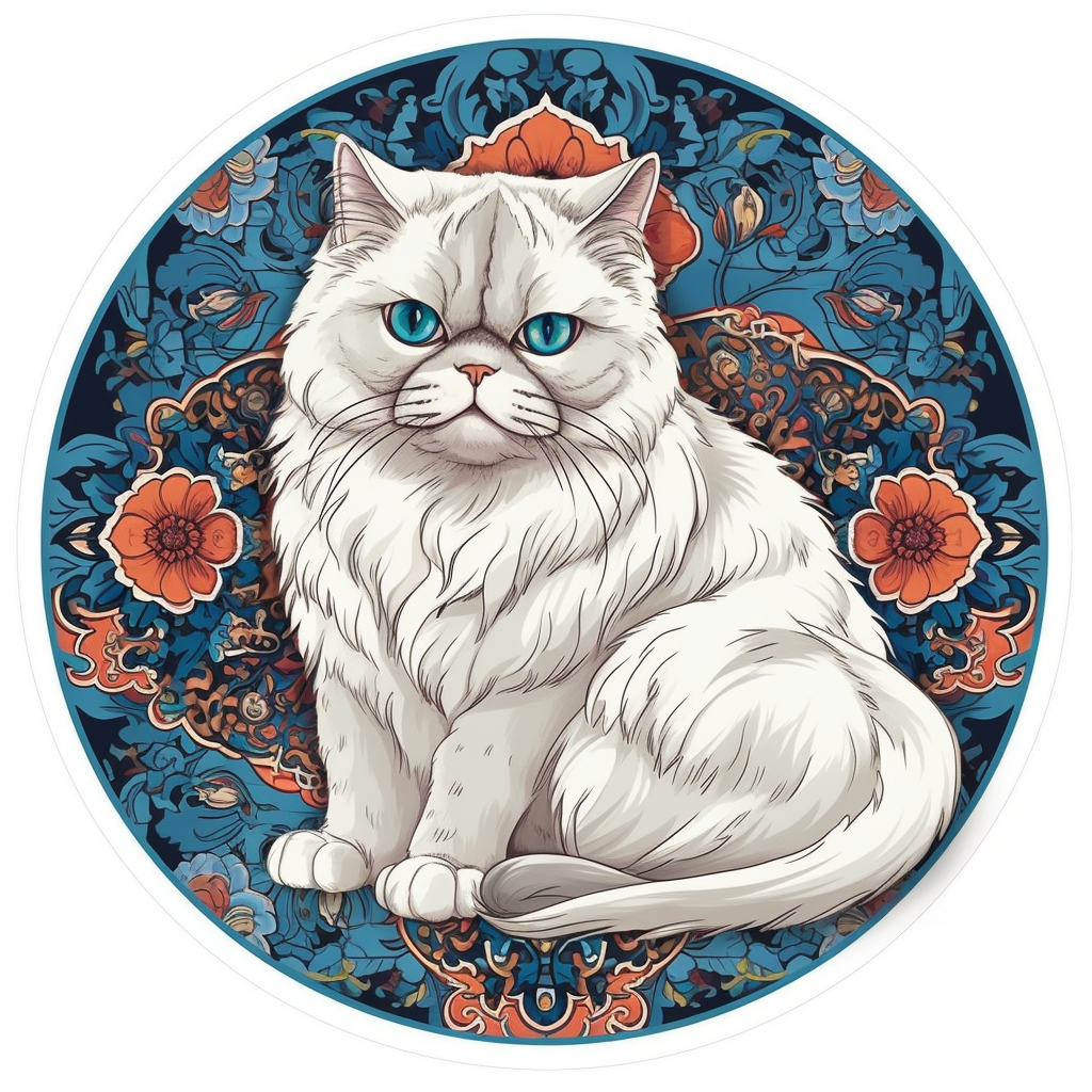 Persian Cat Vinyl Decal Sticker for Car, Laptop, Tumbler and more # 004201