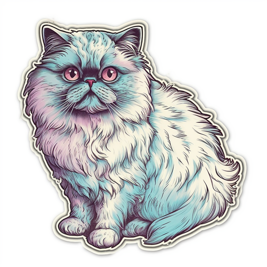 Persian Cat Vinyl Decal Sticker for Car, Laptop, Tumbler and more # 004228
