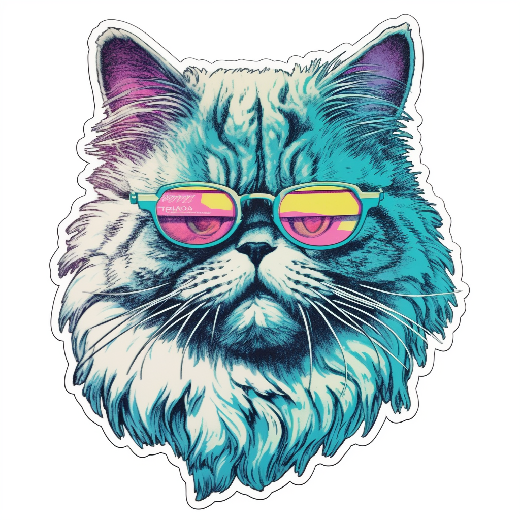 Persian Cat Vinyl Decal Sticker for Car, Laptop, Tumbler and more # 004240