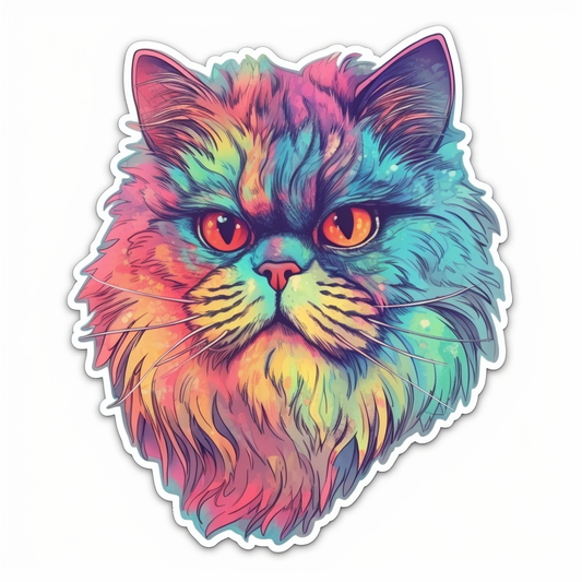 Persian Cat Vinyl Decal Sticker for Car, Laptop, Tumbler and more # 004237