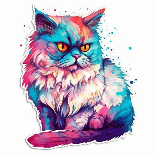 Persian Cat Vinyl Decal Sticker for Car, Laptop, Tumbler and more # 004244