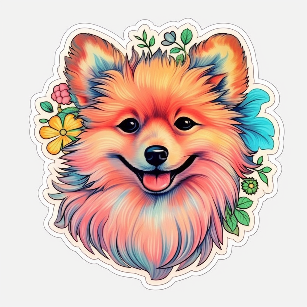 Cute and Adorable Pomeranian Vinyl Decal Sticker for Car, Laptop, Tumbler and more # 0011164
