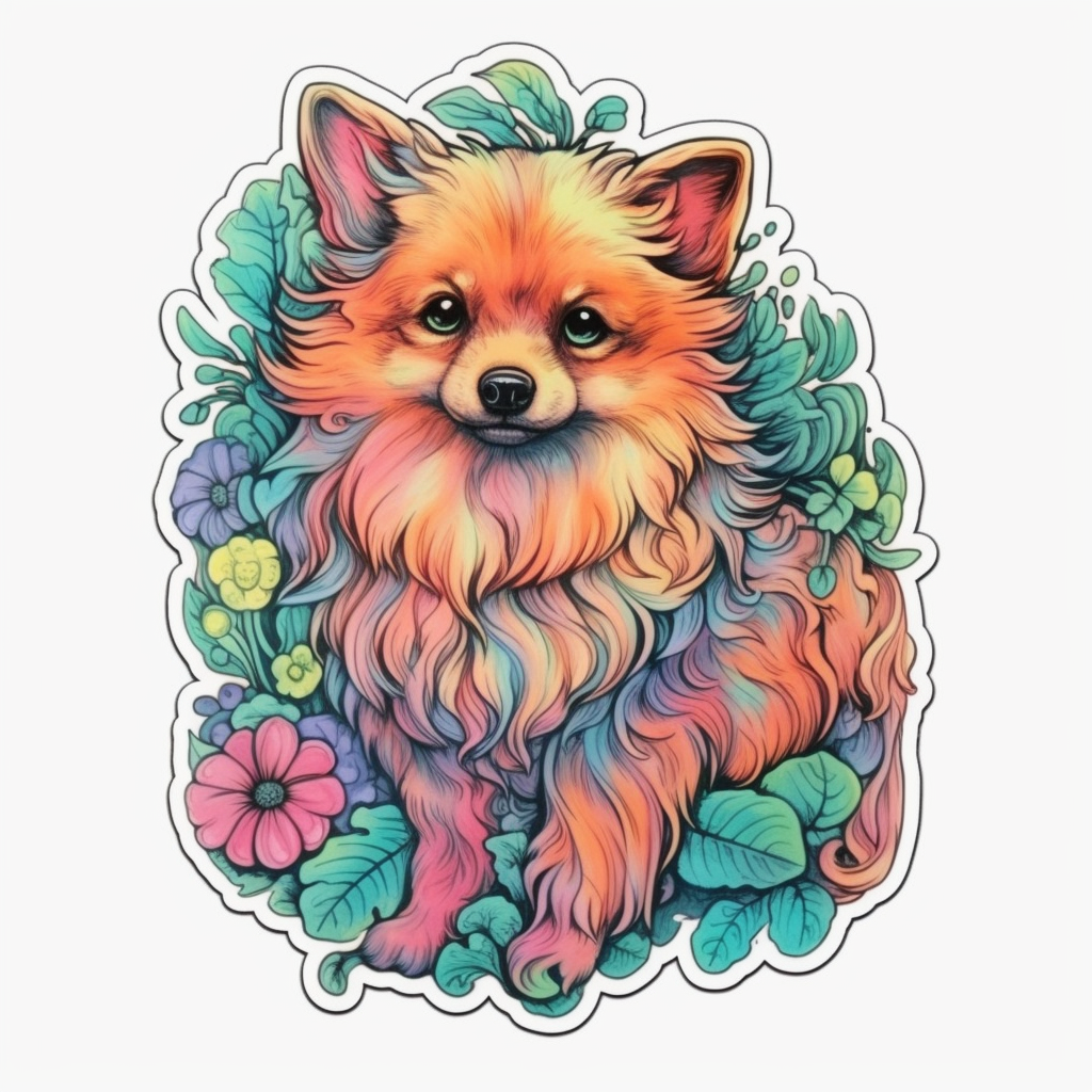 Cute and Adorable Pomeranian Vinyl Decal Sticker for Car, Laptop, Tumbler and more # 0011152