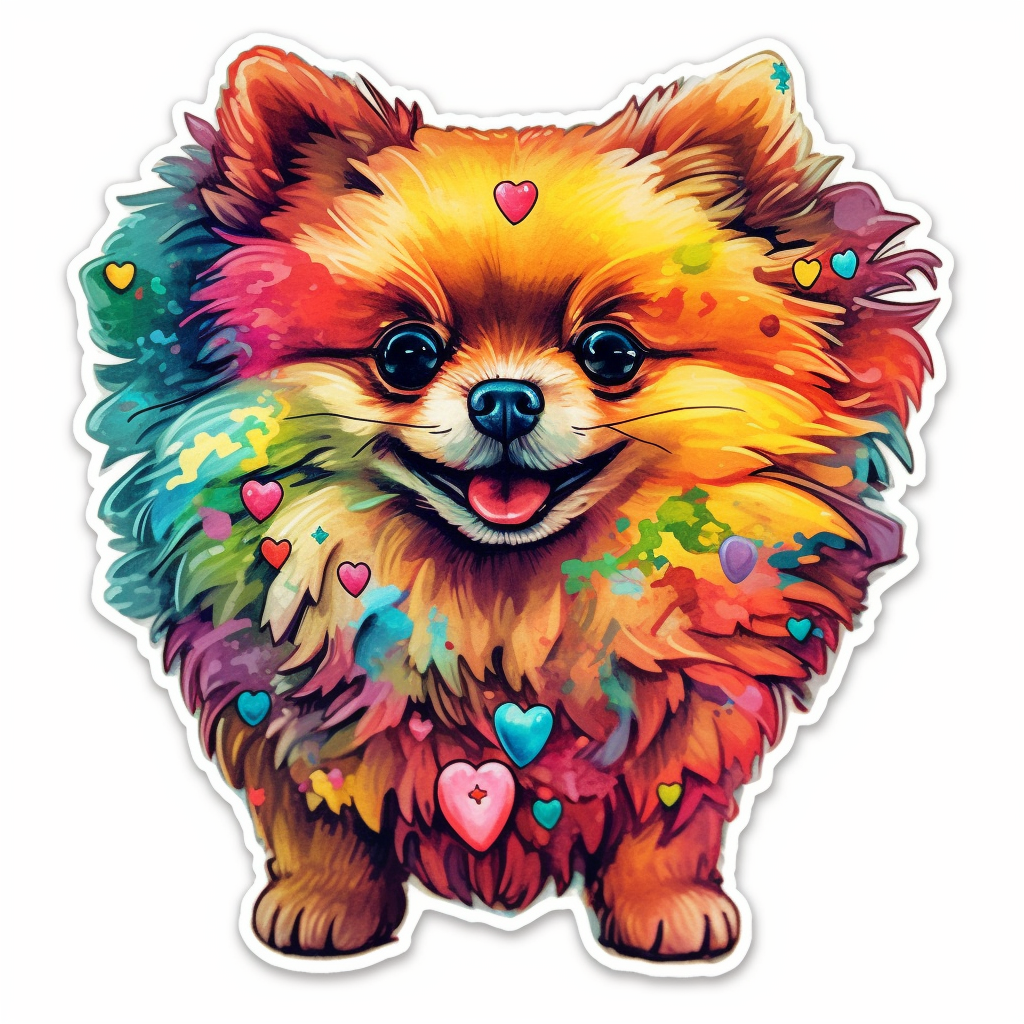 Pomeranian Dog Vinyl Decal Sticker for Car, Laptop, Tumbler and more # 1852