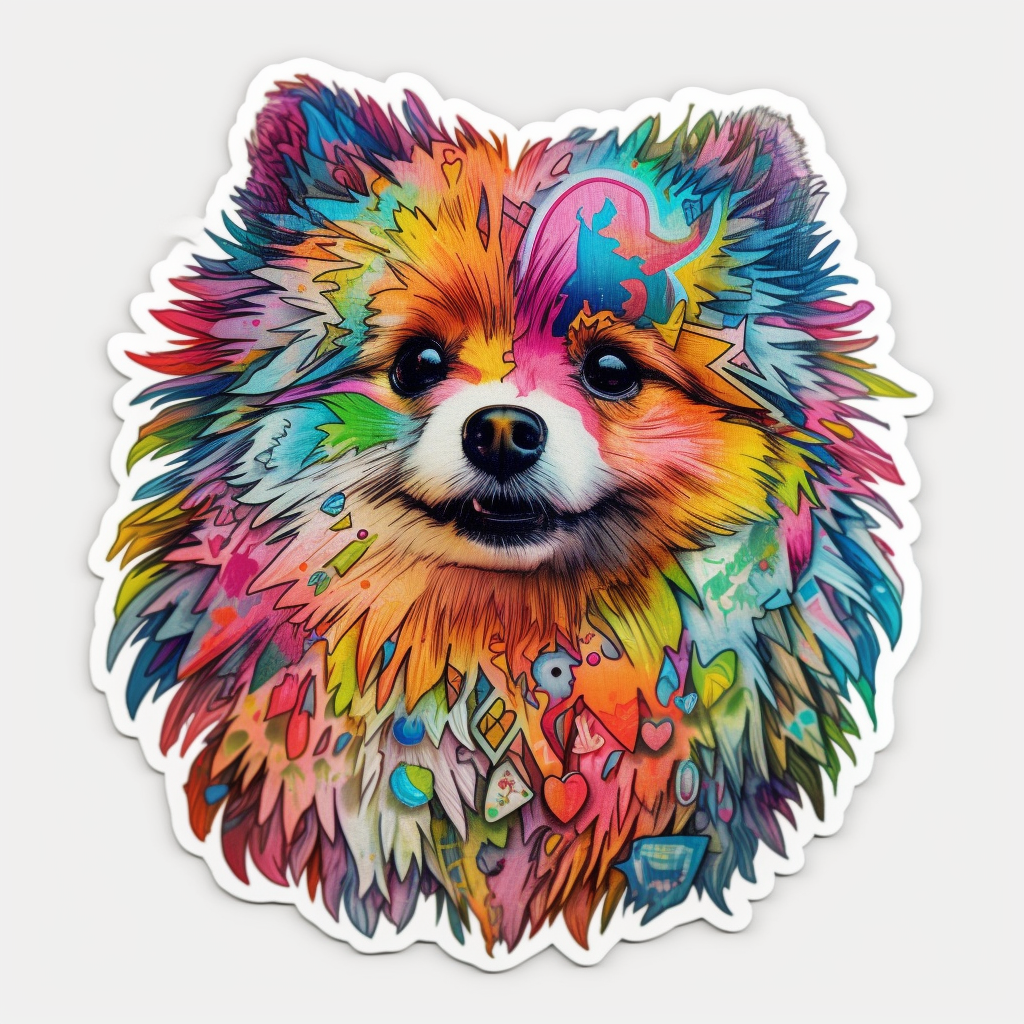 Pomeranian Dog Vinyl Decal Sticker for Car, Laptop, Tumbler and more # 002237