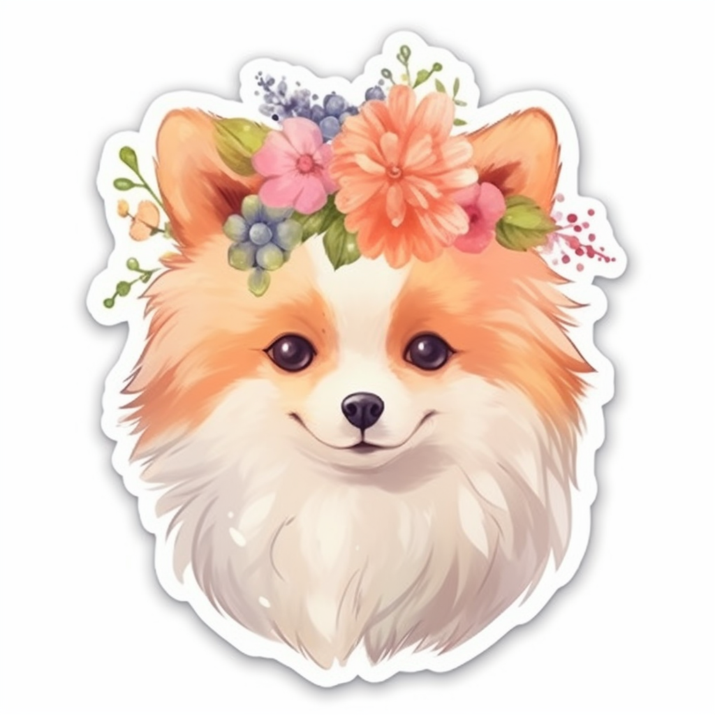 Cute and Adorable Pomeranian Vinyl Decal Sticker for Car, Laptop, Tumbler and more # 0011168