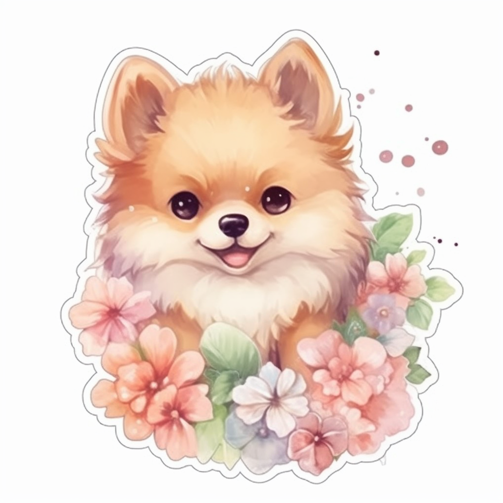 Cute and Adorable Pomeranian Vinyl Decal Sticker for Car, Laptop, Tumbler and more # 0011151