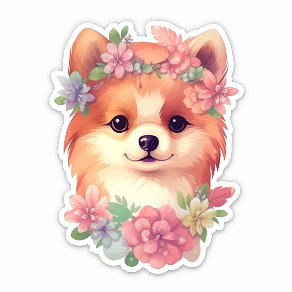 Cute and Adorable Pomeranian Vinyl Decal Sticker for Car, Laptop, Tumbler and more # 0011153