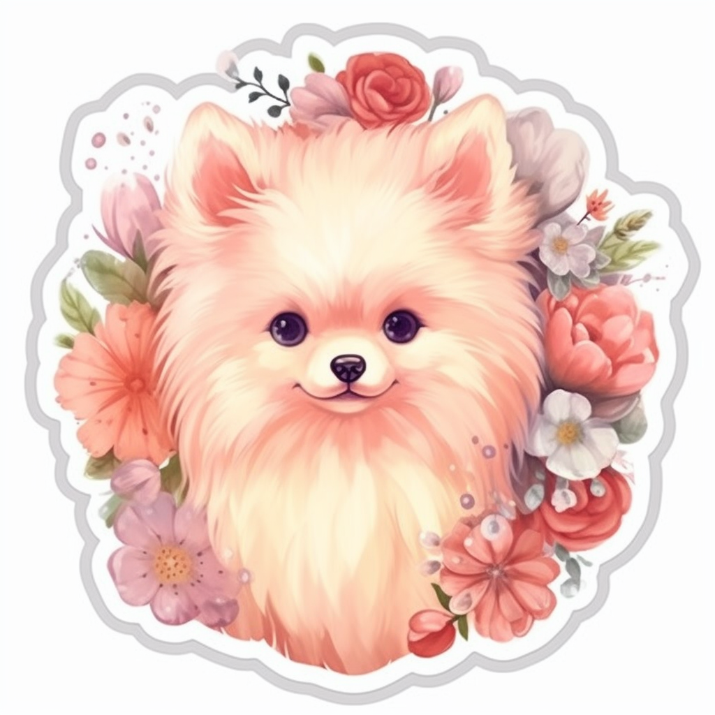Cute and Adorable Pomeranian Vinyl Decal Sticker for Car, Laptop, Tumbler and more # 0011169